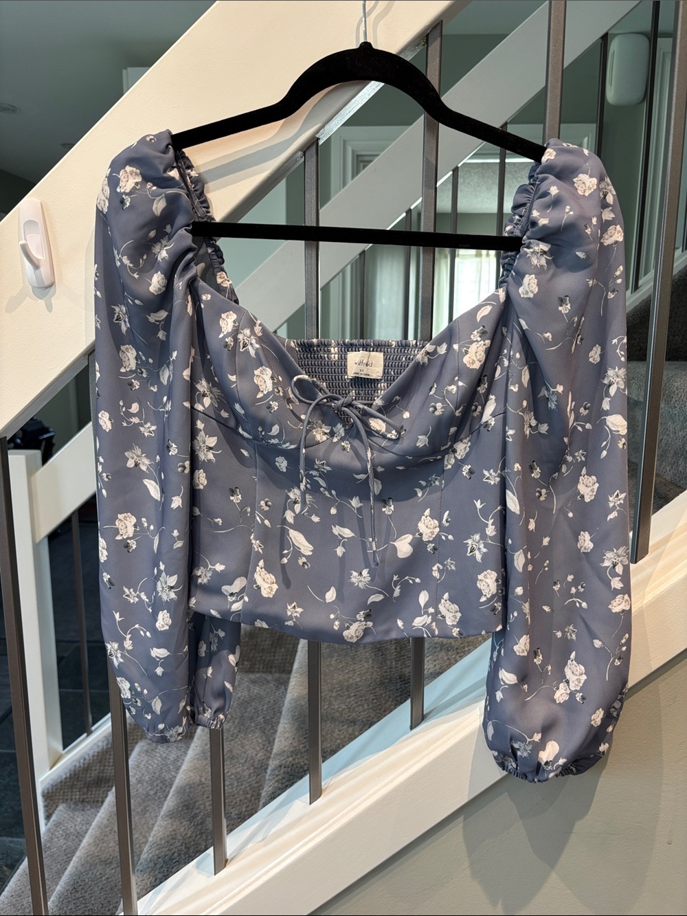 WILFRED Novella Top in Blue with white floral print